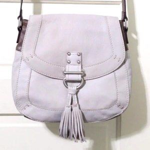 NEW Tignanello Beige Brown 100% Leather Shoulder Bag Purse Magnet Flap Adjust